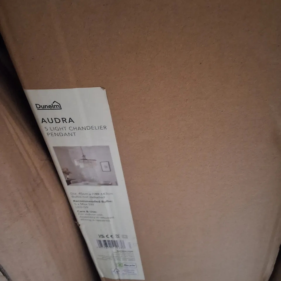 DUNELM AUDRA 5-LIGHT CHANDELIER PENDANT – BOXED