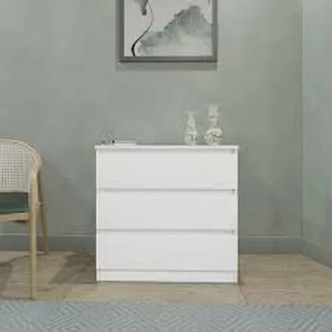 BOXED MALVERN 3 DRAWER CHEST - WHITE (1 BOX)