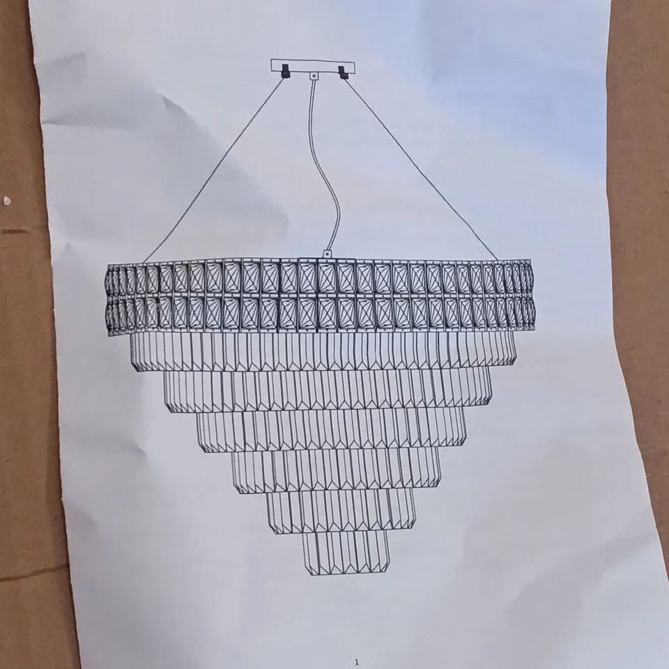 BOXED CHANDELIER - BLACK/GOLD (1 BOX)