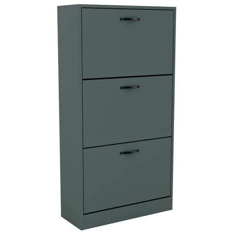 BOXED VIDA DESIGNS 3 DRAWER SHOE CABINET - GREEN (1 BOX)