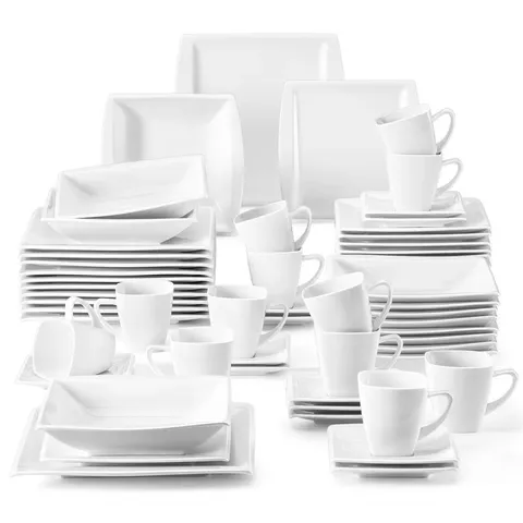 BOXED 60 PIECE MALACASA PORCELAIN CHINA DINNERWARE SET (2 BOXES)
