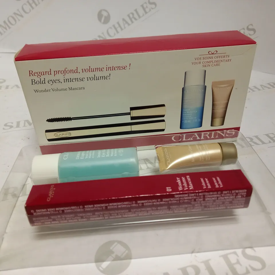 CLARINS WONDER VOLUME MASCARA , INSTANT CONCEALER AND EYE MAKE-UP REMOVER