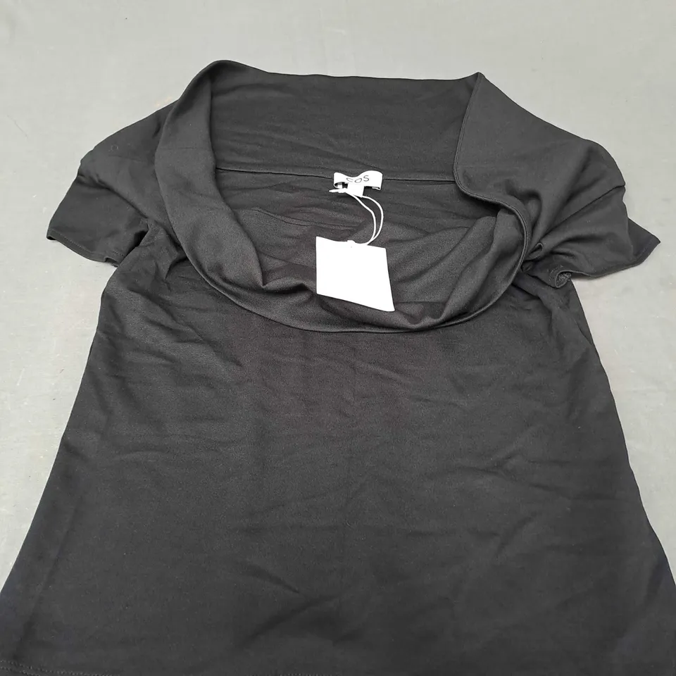 COS BLACK T-SHIRT WITH NO SHOULDER SUPPORT -MEDIUM