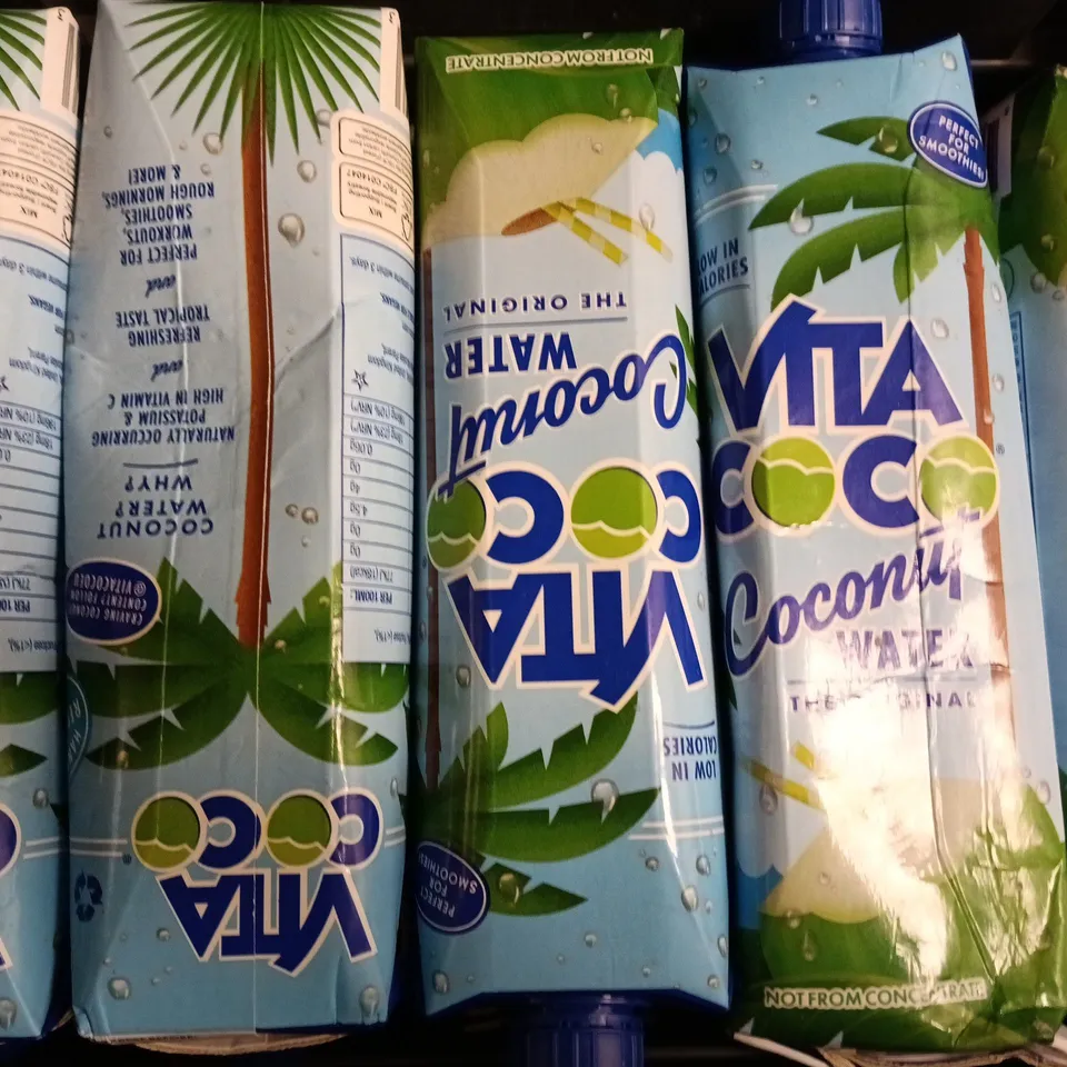 APPROXIMATELY 12 ASSORTED FOOD AND DRINK ITEMS TO INCLUDE GRIND COFFEE, GUYLIAN, AND COCONUT WATER