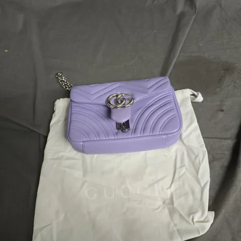 GUCCI MARMONT MATELASSÉ LEATHER SHOULDER BAG – LILAC