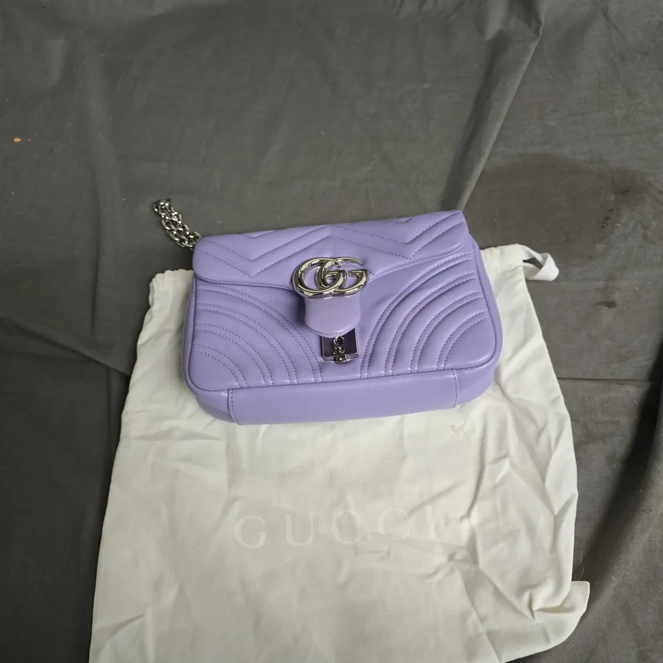 GUCCI MARMONT MATELASSÉ LEATHER SHOULDER BAG – LILAC