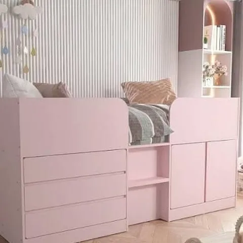 BOXED BAILEY MID SLEEPER BED - PINK (2 BOXES)