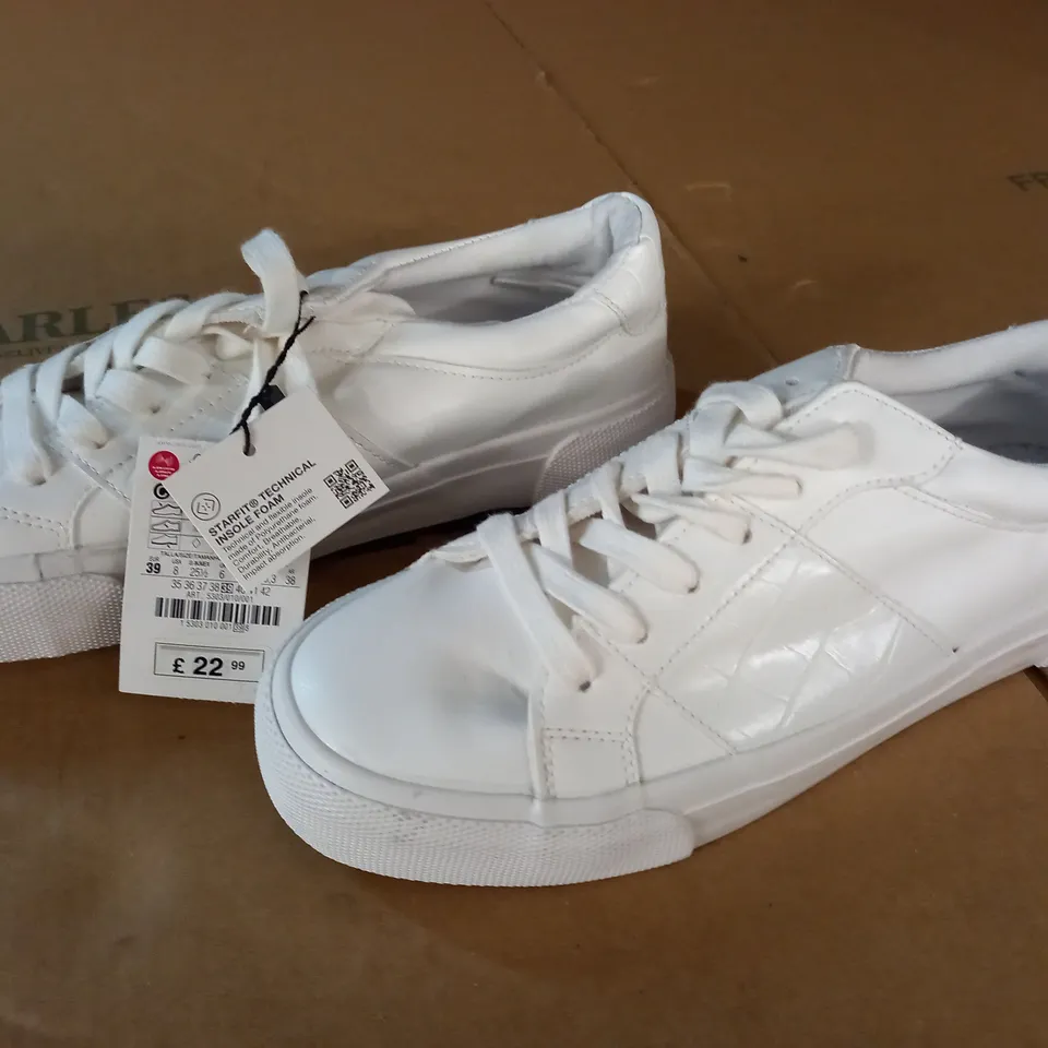 PAIR OF ZARA WHITE TRAINERS - UK 6