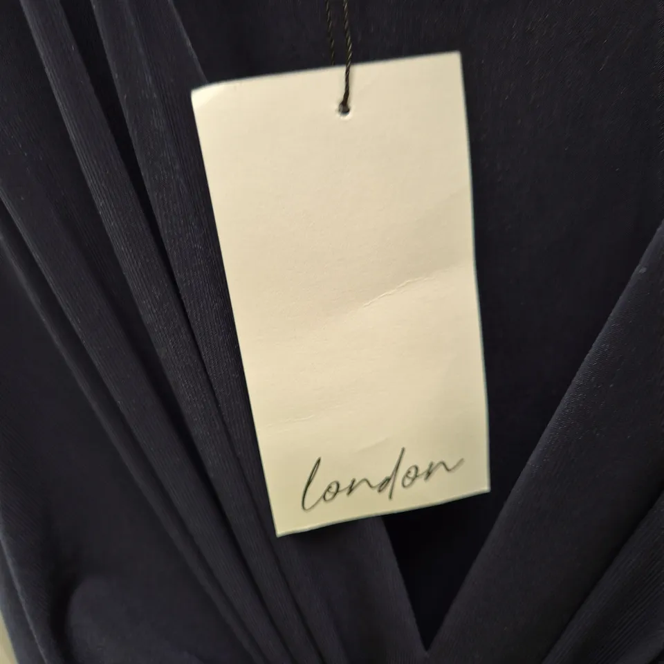 LONDON NAVY KNOT-FRONT DRESS – UK 24 (EU 52, US 20)