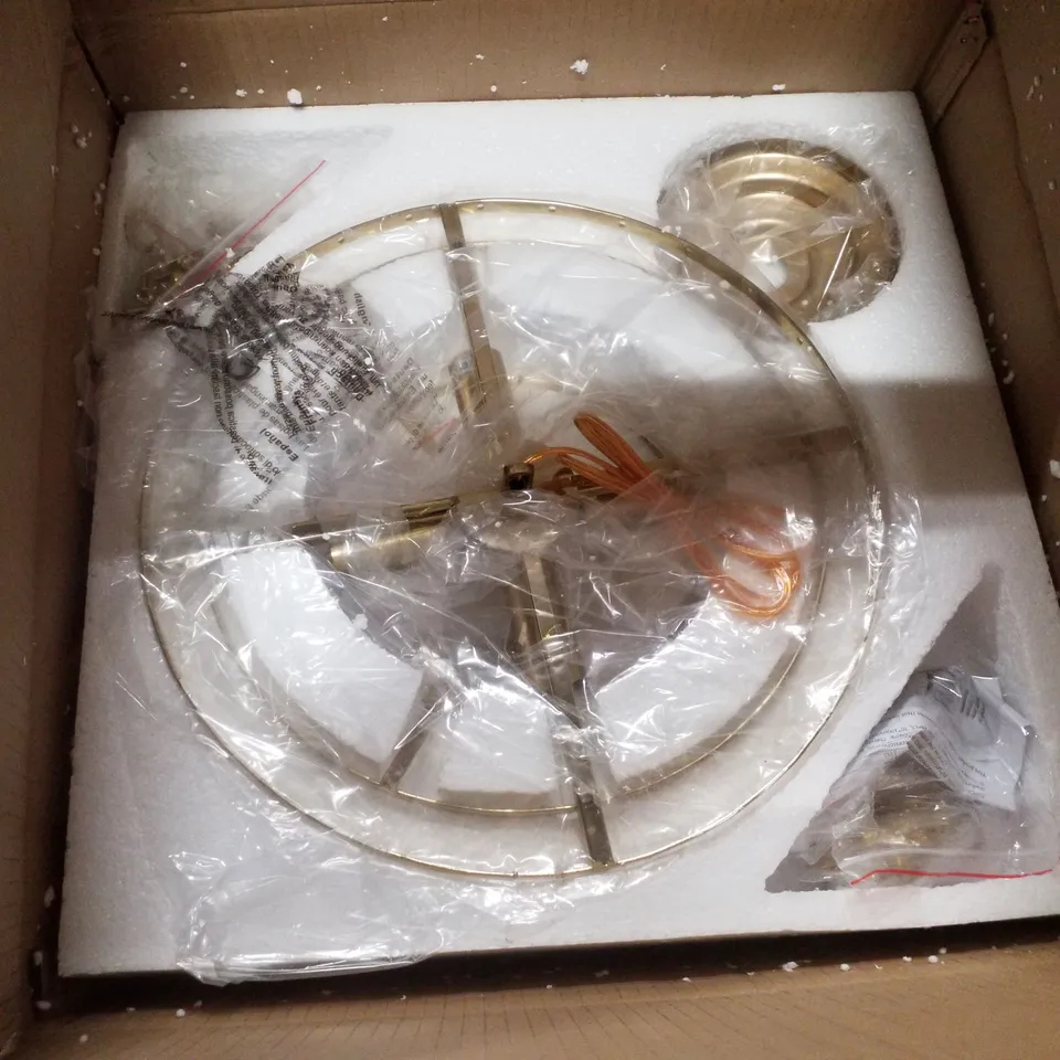 BOXED CHANDELIER WITH CRYSTAL ACCENTS