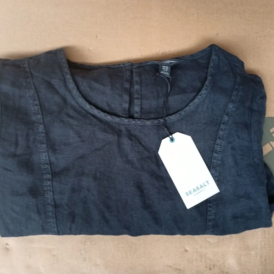 SEASAT CORNWALL GRASS WAVE DRESS IN NAVY SIZE UK 12