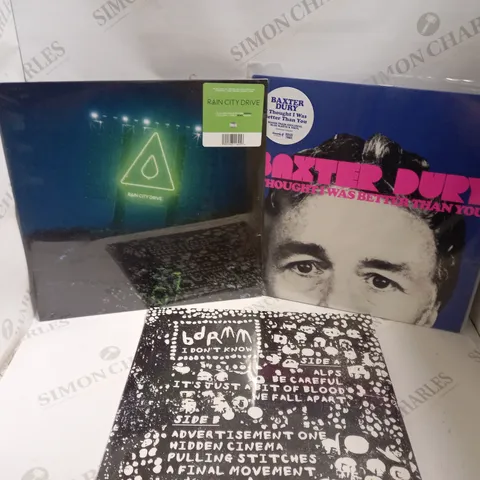 BOX OF APPROX 10 ASSORTED VINYLS INCLUDING BAHIA BLACK, RAIN CITY DRIVE AND BAXTER DURY