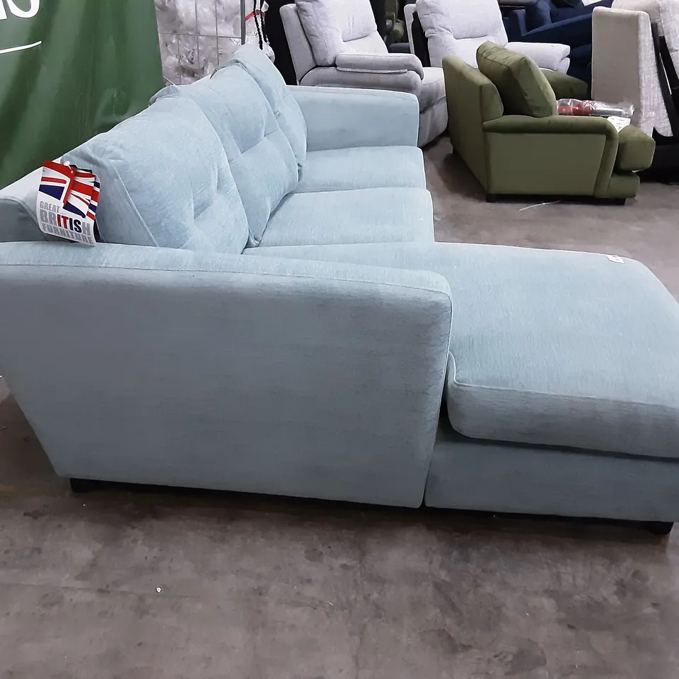 QUALITY BRITISH MANUFACTURED DESIGNER THE LOUNGE CO. HOLLY CORNER SOFA WITH CHAISE END LHF LAM245 LAMB'S EAR /OSW