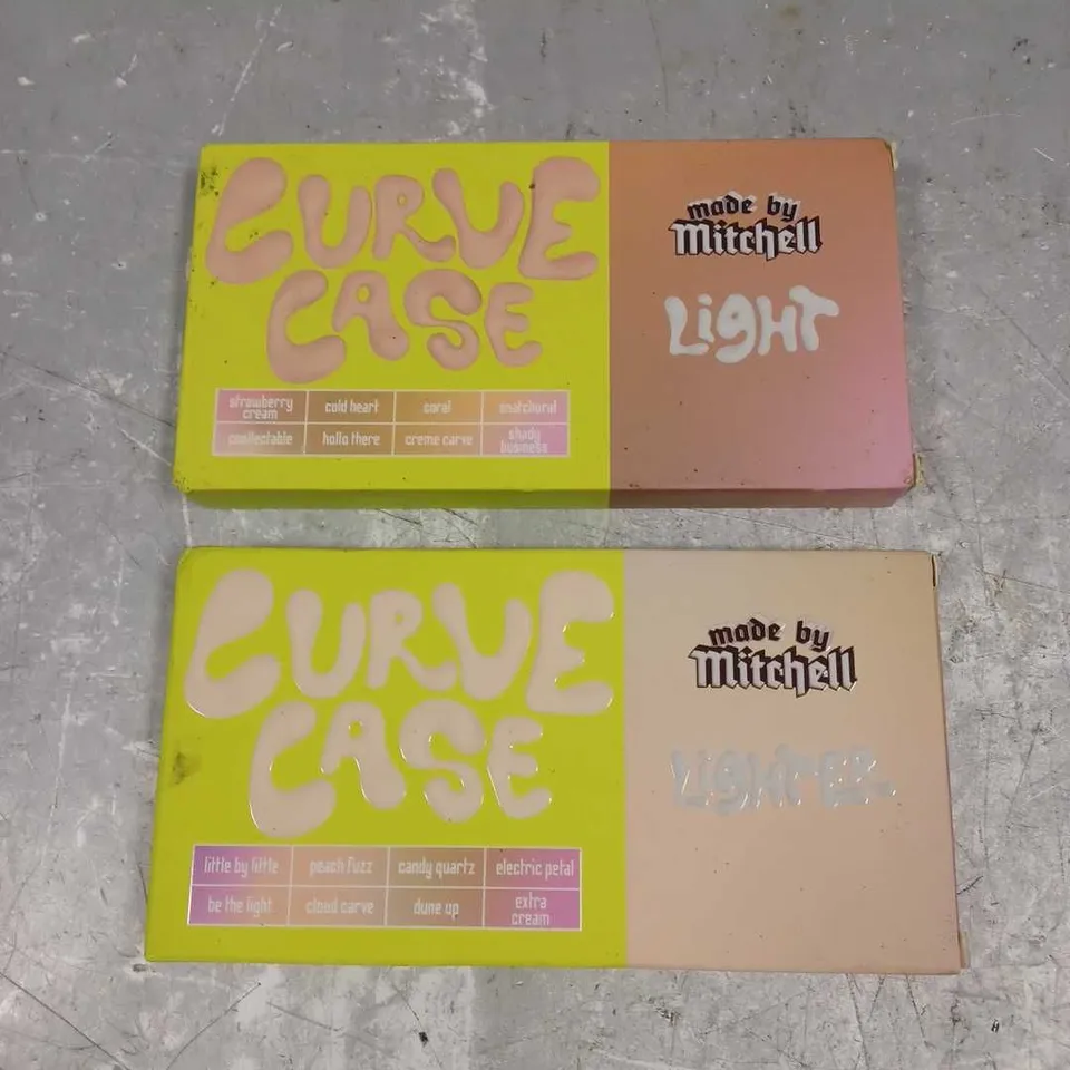 MADE BY MITCHELL X2 CURVE CASES CREAM BLUSHER/BRONZER PALETTES IN LIGHT & LIGHTER