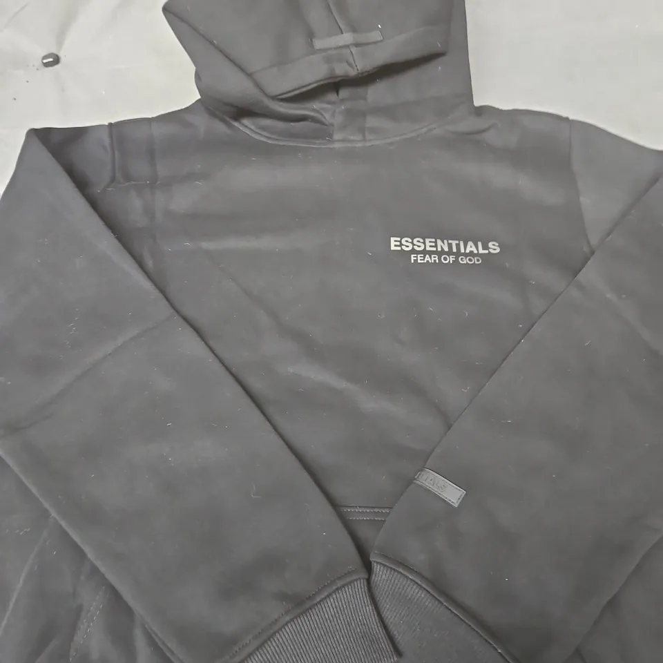 FEAR OF GOD ESSENTIALS HOODIE – BLACK - SMALL