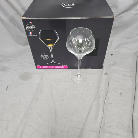 CHEF & SOMMELIER KRYSTA OPEN UP ROUND WINE GLASSES, 37CL, SET OF 6 – MADE IN FRANCE