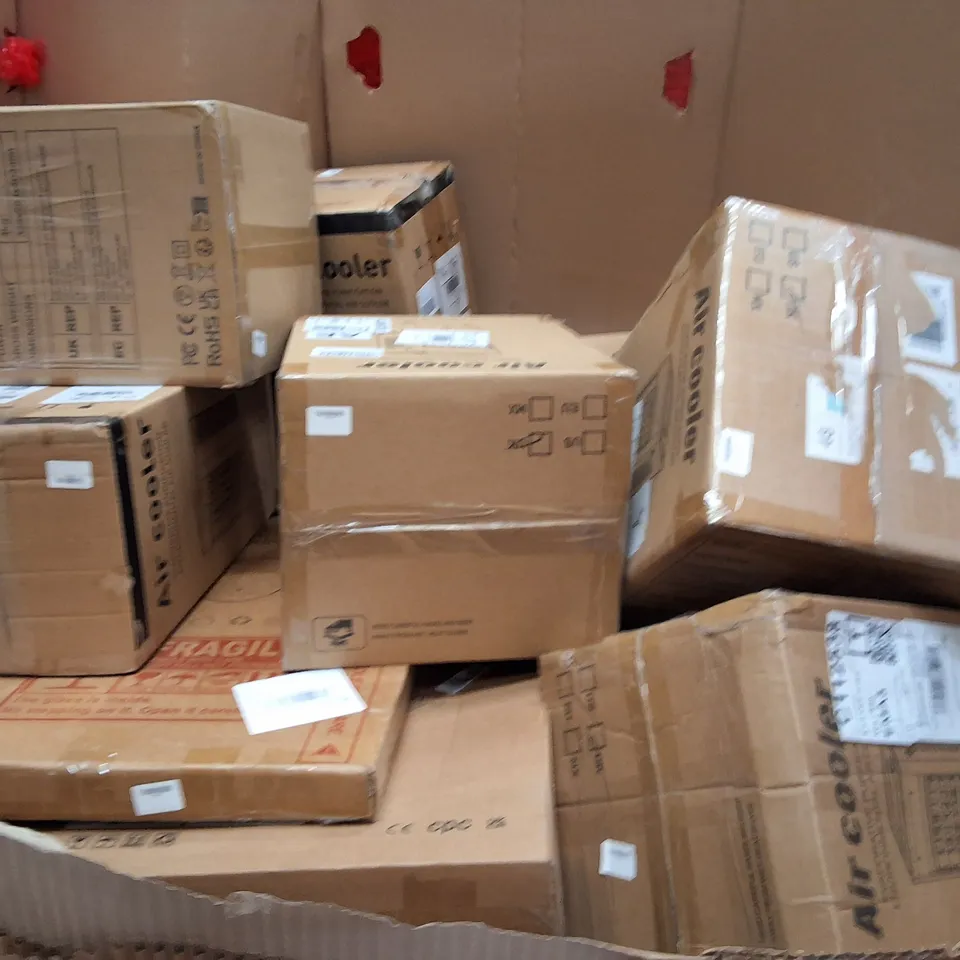 PALLET OF ASSORTED HOUSEHOLD ITEMS AND PRODUCTS TO INCLUDE;AIR COOLER,MIRROR,STEP STOOL