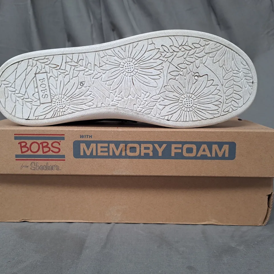 BOXED PAIR OF BOBS FROM SKECHERS SHOES IN BLACK SIZE 8