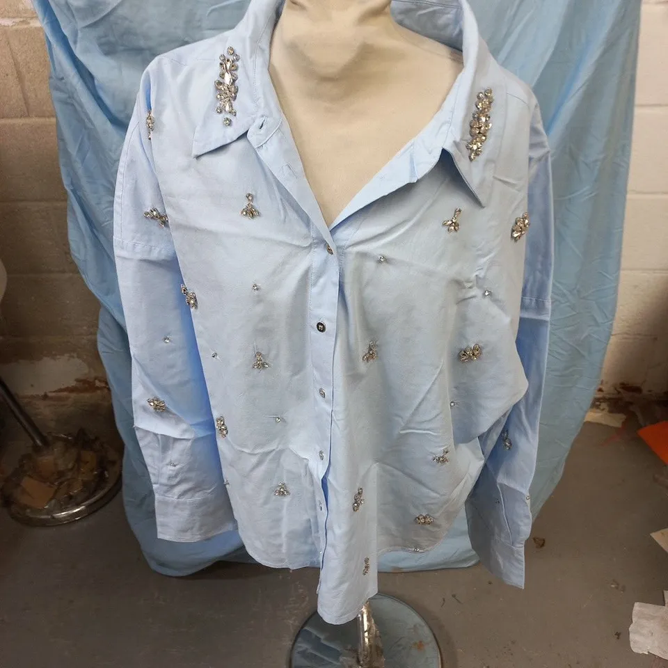MINT VELVET BLUE EMBELLISHED SHIRT – UK SIZE XL