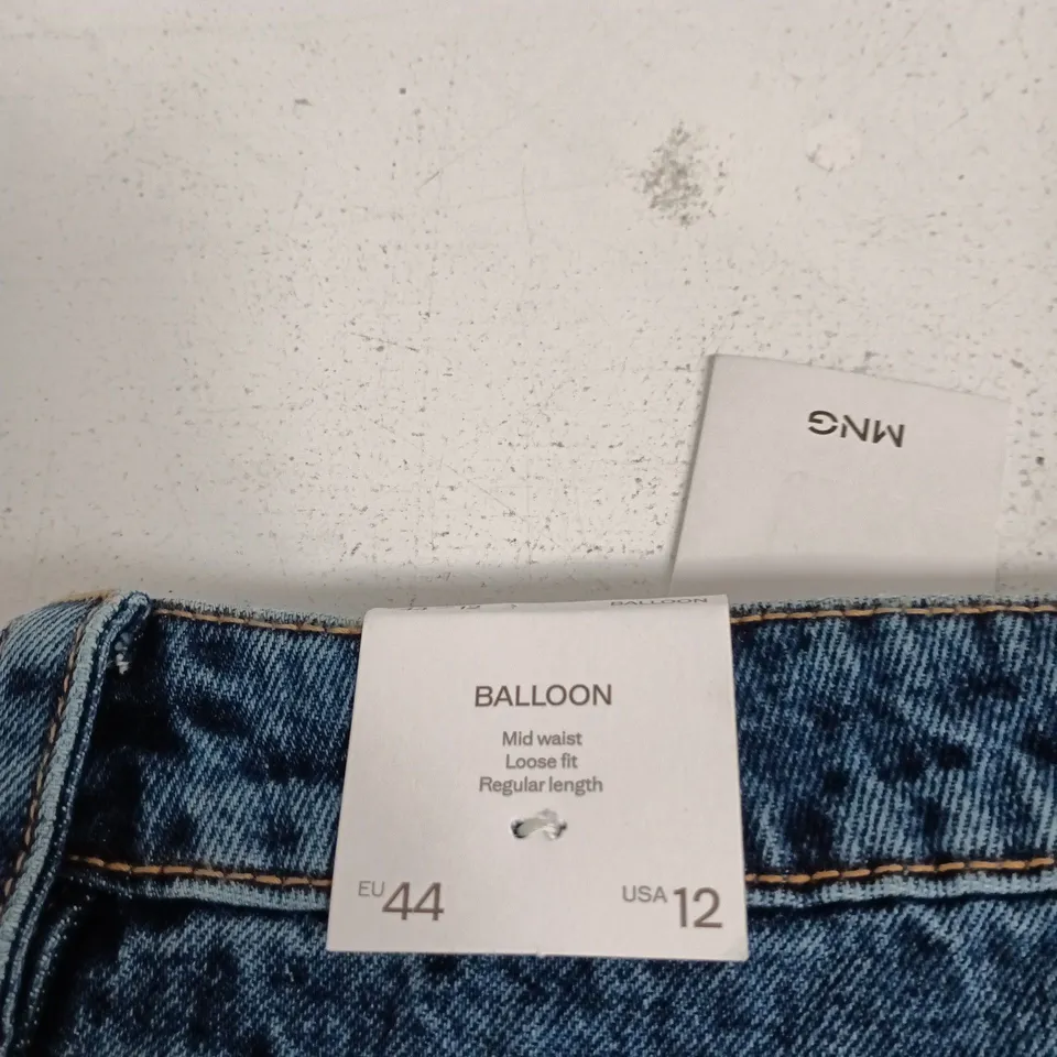 MNG JEANS – BALLOON MID‑WAIST, LOOSE DENIM, UK16 (EU44) 