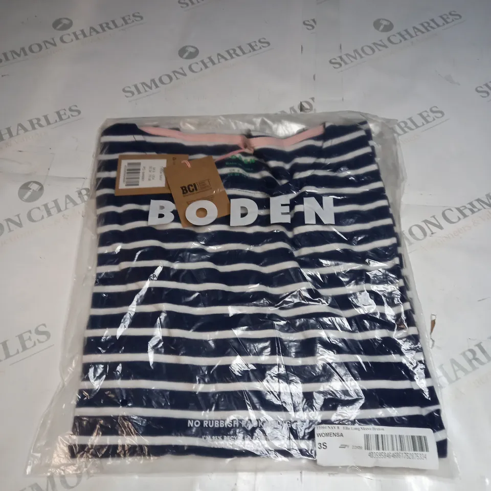 BAGGED BODEN ELLA LONG SLEEVE BRETON SIZE 8