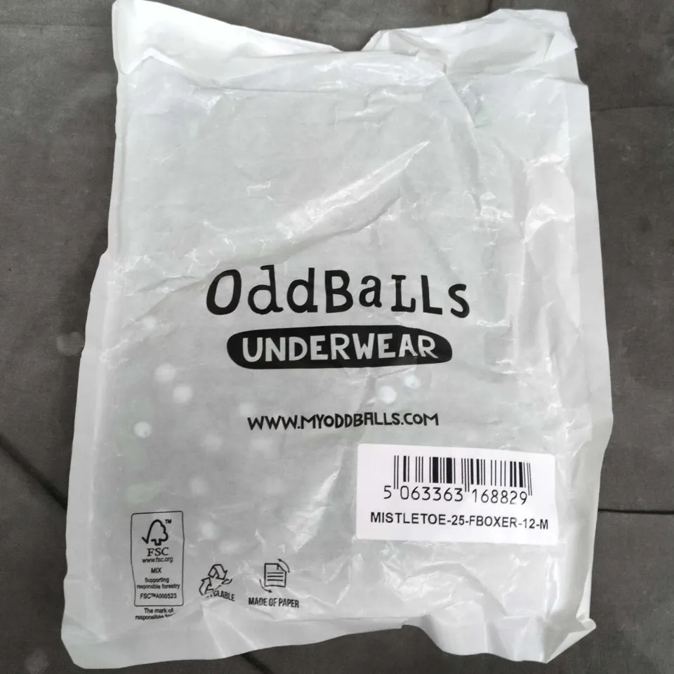 BAGGED ODDBALLS MISTELTOE BOXERS - SIZE 12