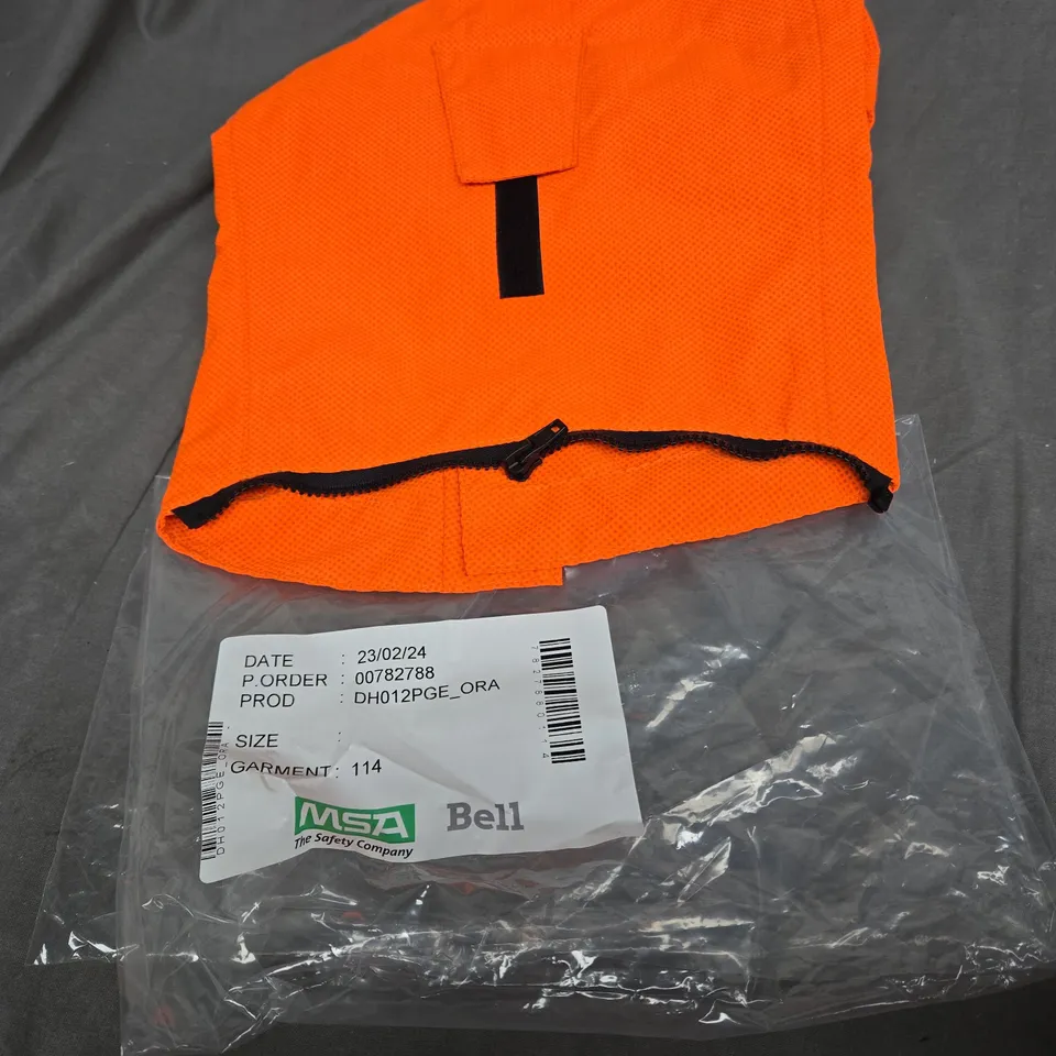 BOX OF APPROXIMATELY 50 MSA SAFETY PROTECTIVE ZIP HOODS IN ORANGE DH012PGE_ORA