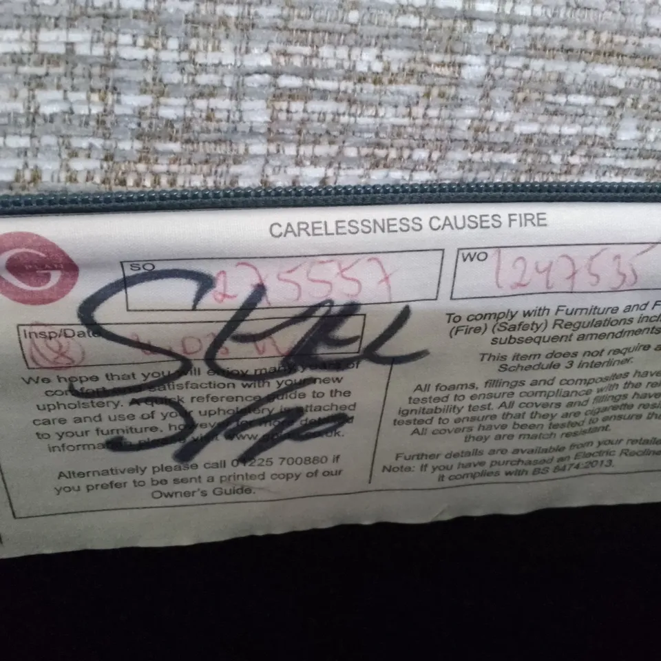 QUALITY DESIGNER G-PLAN STRATFORD 3 SEATER SOFA - LOOM SHALE FABRIC