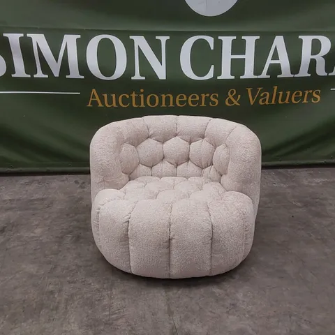 QUALITY DESIGNER HUIT OCTO SWIVEL CHAIR IN GLAM SAND FABRIC