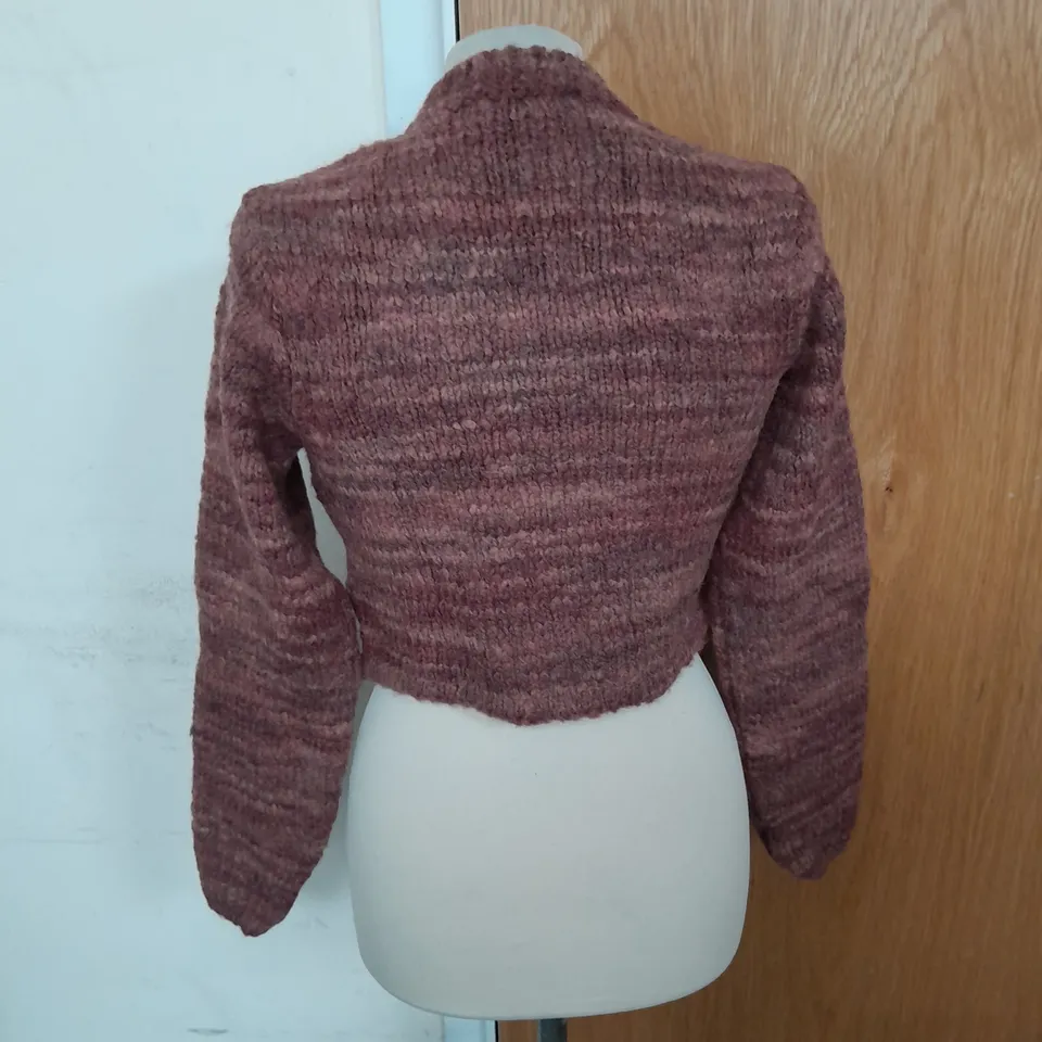 OUR LEGACY CROPPED KNIT JUMPER IN ROSE PINK SMUDGE SIZE 4
