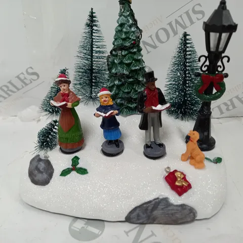 DESIGNER FESTIVE LED CHRISTMAS SCENE WITH MUSIC