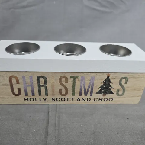 CHRISTMAS TRIPPLE TEA LIGHT HOLDER