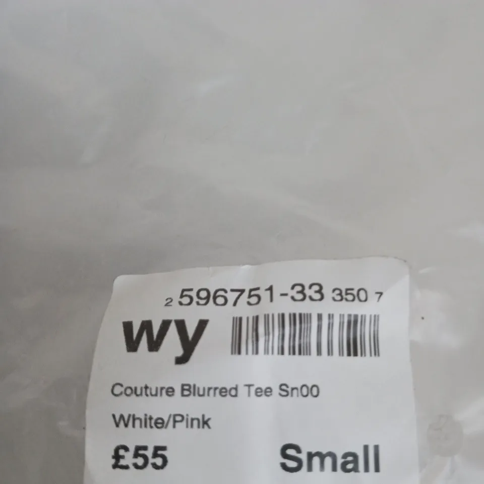 THE COUTURE CLUB BLURRED TEE – WHITE/PINK, UK SMALL