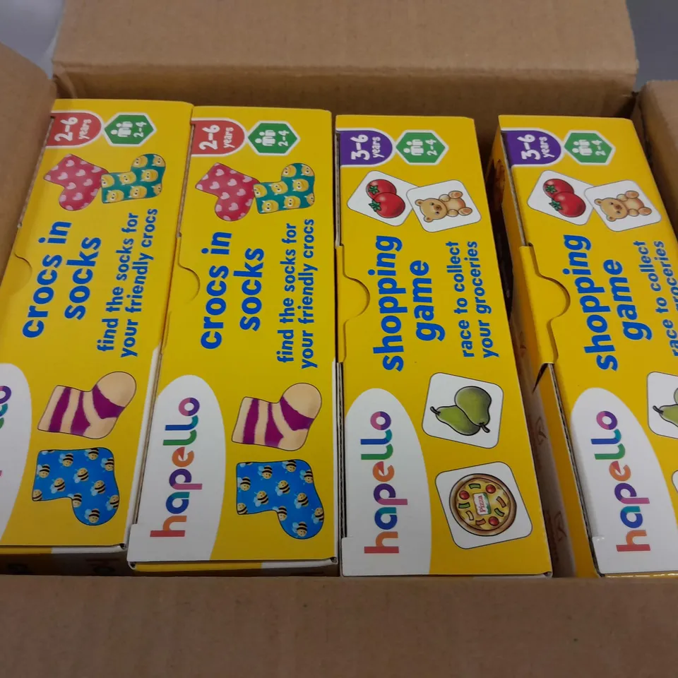 4 BOXED HAPELLO LEARNING SHOPPING/CROCS IN SOCKS GAMES