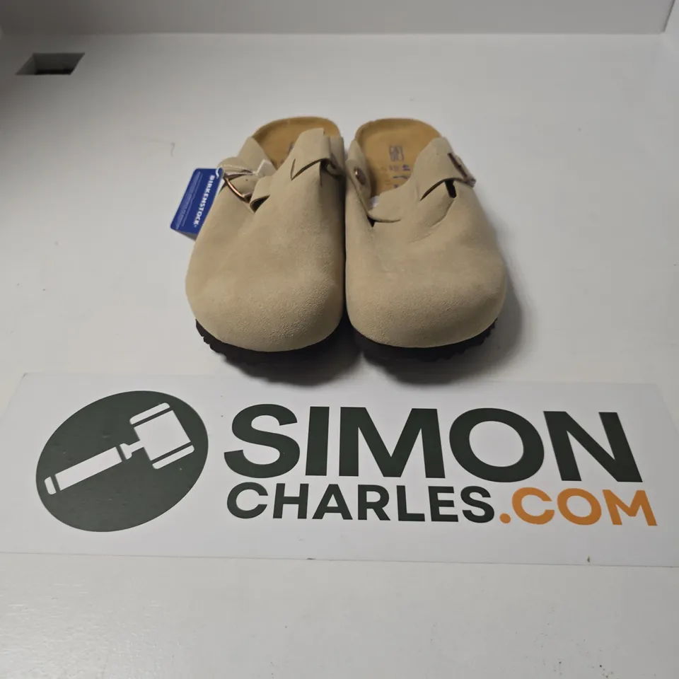 UNBOXED PAIR OF BIRKENSTOCK BOSTON CLOGS IN TAUPE - SIZE 44