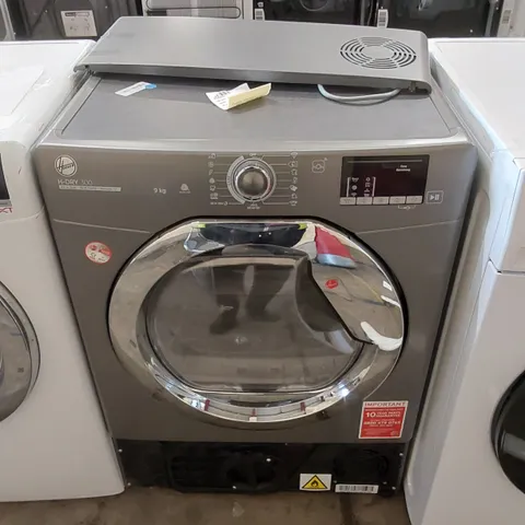 HOOVER H-DRY 300 9KG HEATPUMP TUMBLE DRYER IN GRAPHITE GREY, MODEL: HLE H9A2DCER-80