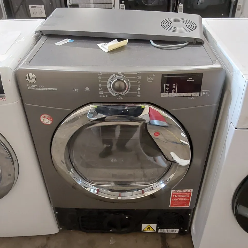 HOOVER H-DRY 300 9KG HEATPUMP TUMBLE DRYER IN GRAPHITE GREY, MODEL: HLE H9A2DCER-80