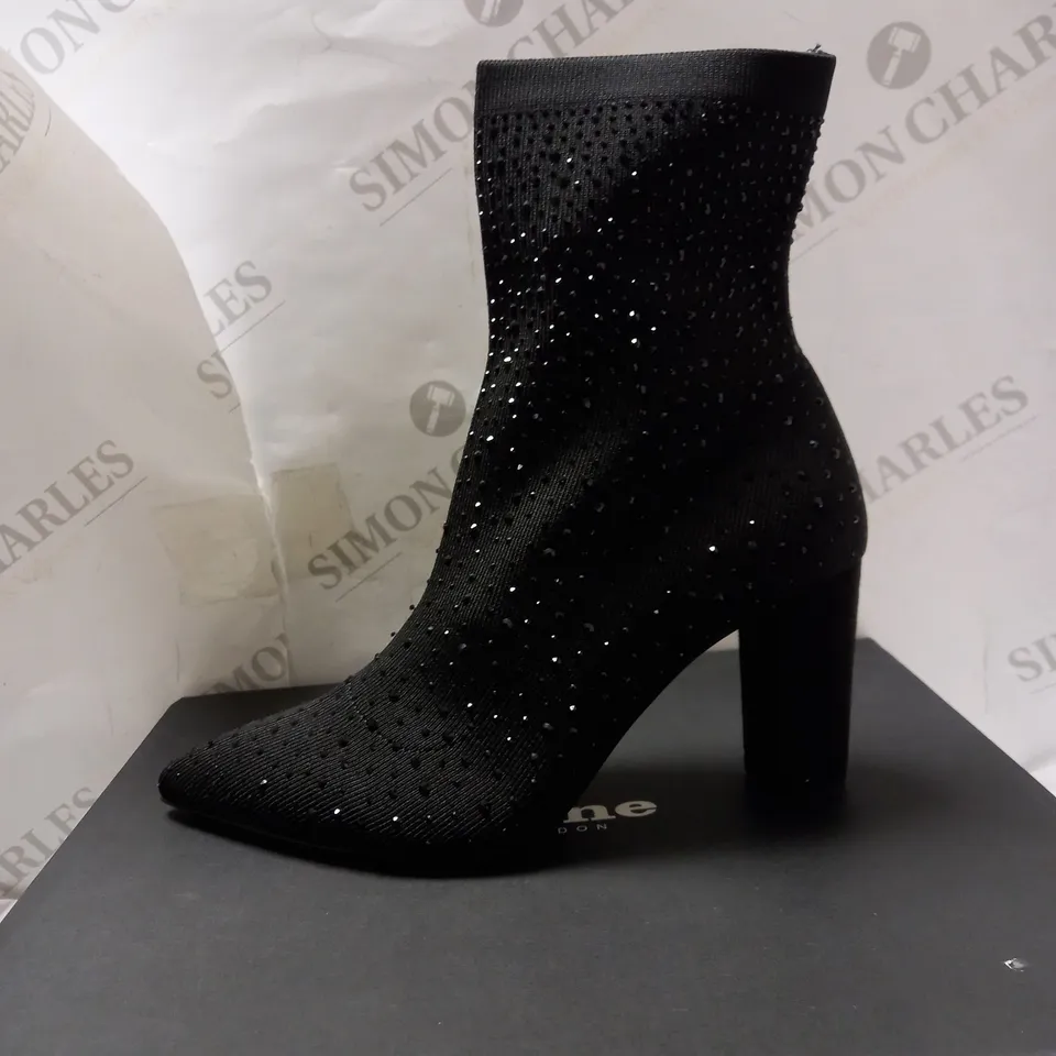 DUNE LONDON BLACK HEELED ANKLE BOOTS - SIZE 5