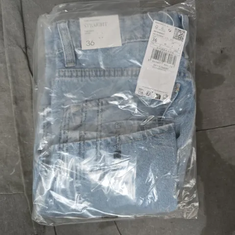 BAGGED MANGO STRAIGHT LEG DENIM SHORTS IN BLUE SIZE UK 8