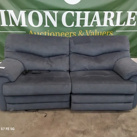 QUALITY BRITISH DESIGNER G PLAN STRATFORD POWER RECLINING THREE SEATER SOFA PRAMA MIDNIGHT FABRIC