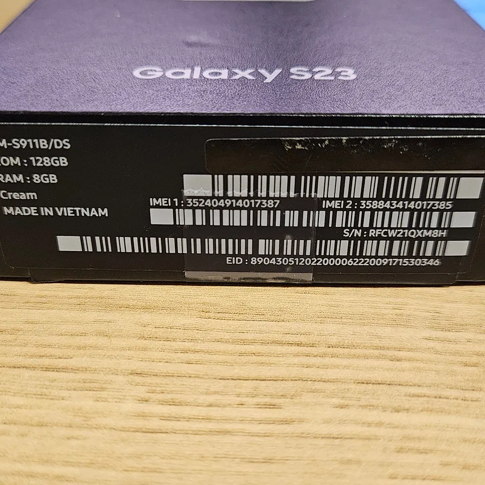 BOXED SAMSUNG GALAXY S23 128GB ANDROID SMART PHONE - CREAM