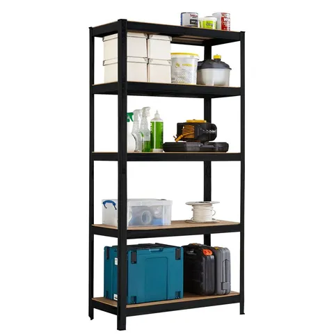 BOXED NEO 5-TIER METAL SHELVING UNIT - BLACK (1 BOX)