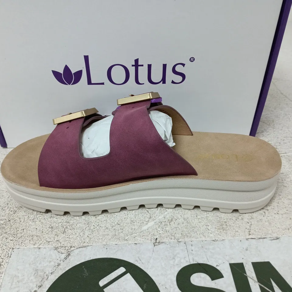 BOXED PAIR OF LOTUS VOLOS SHOES IN PLUM - EU 40