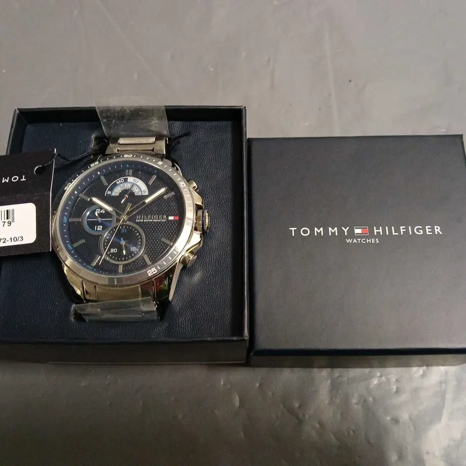 BOXED TOMMY HILFIGER ALL STAINLESS STEEL GENTS WATCH 