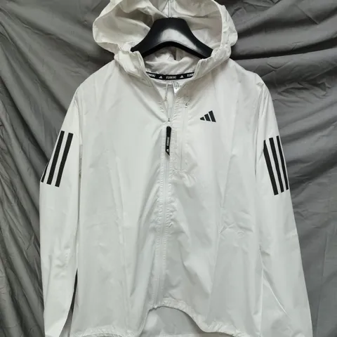 ADIDAS RUNNING OWN THE RUN JACKET – WHITE, UK S