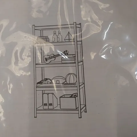 BOXED 150CM 4 SHELF SHELVING UNIT - GREY (1 BOX)