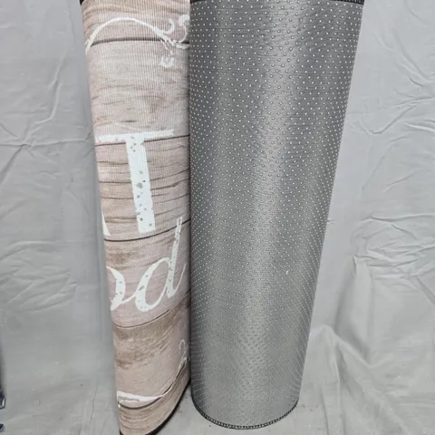 PAIR OF ROLLED AREA RUGS – BEIGE SCRIPT(150X50 CM AND 80X50 CM)