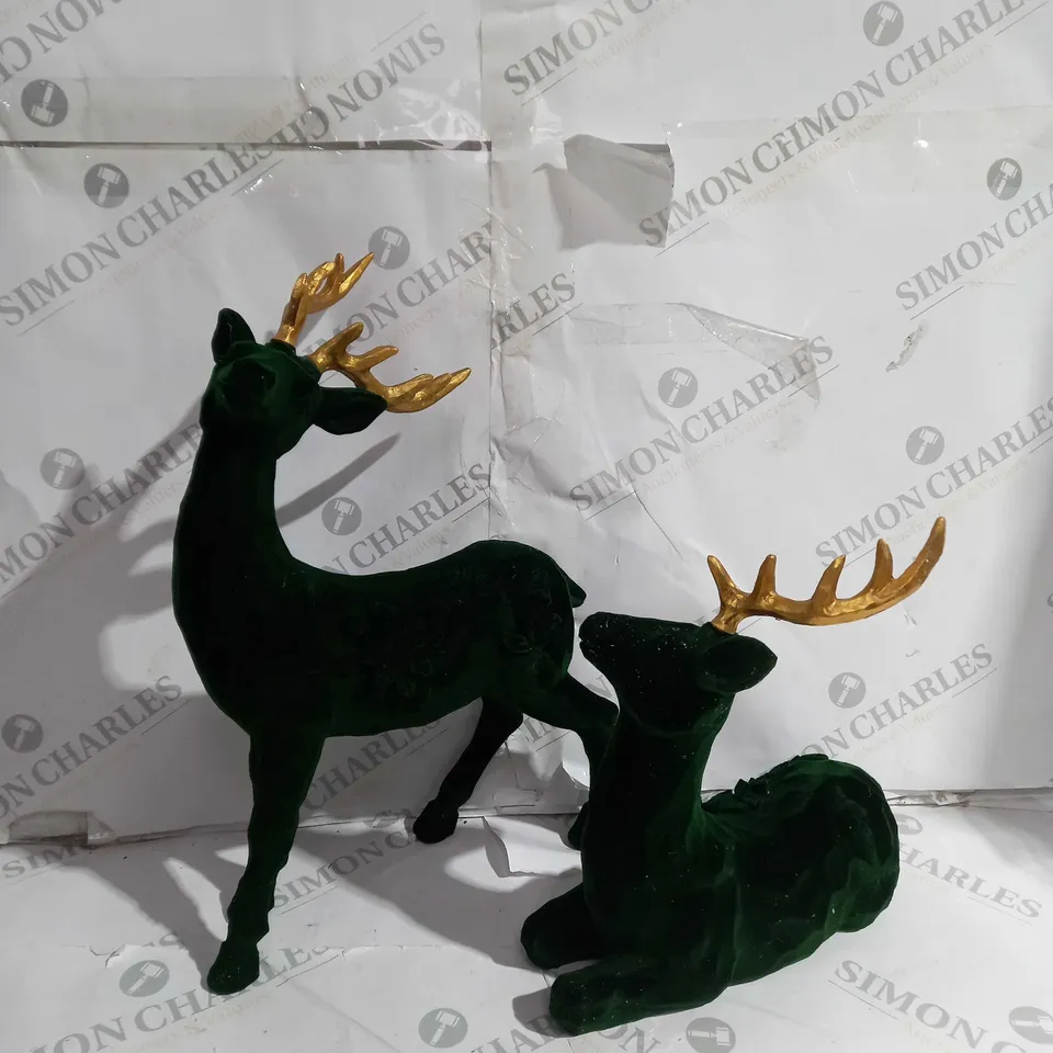 ALISON CORK SET OF 2 VELVET HENRY STAGS