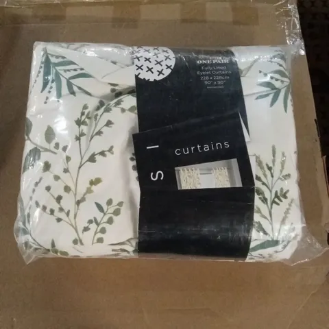 BAGGED FERNWORTHY COTTON ROOM DARKENING CURTAIN PAIR // SIZE: 228cm x 228cm