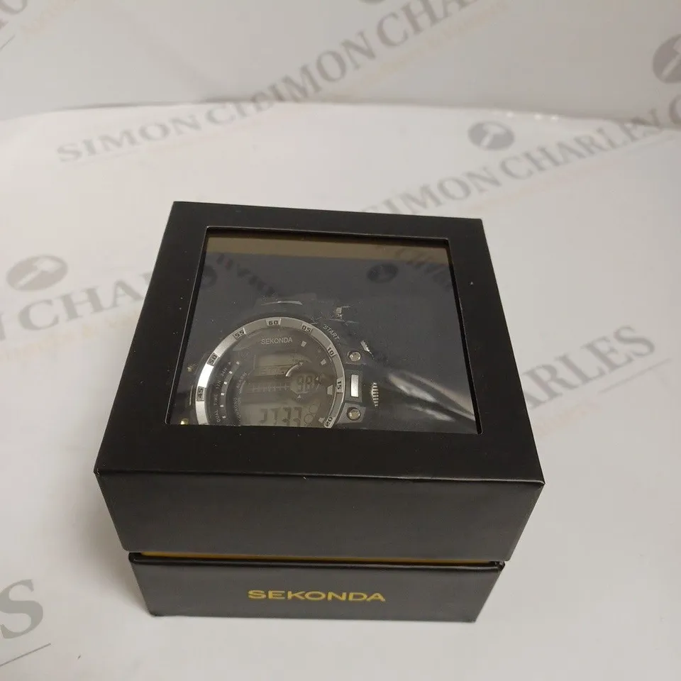 SEKONDA GENTS DIGITAL WATCH WITH SILICON - BLACK